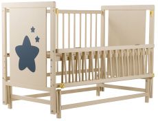 Дитяче ліжко Babyroom Зірочка Z-02 маятник, відкидний бік бук слонова кістка
